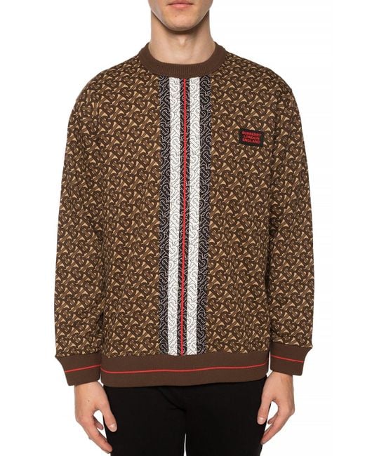 Burberry Rubber Tb All Over Print Sweatshirt in Bridle Brown (Brown ...
