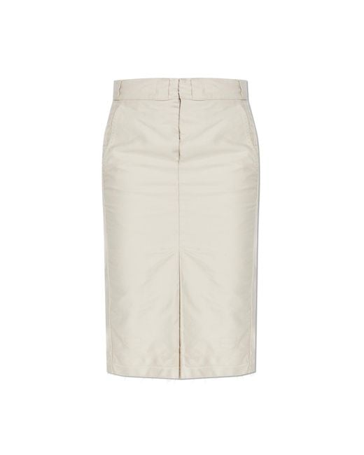 Maison Margiela White Cotton Skirt With 'Vintage' Effect