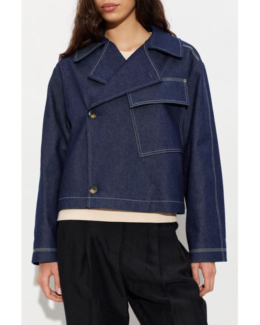 Paul Smith Blue Double-Breasted Denim Jacket