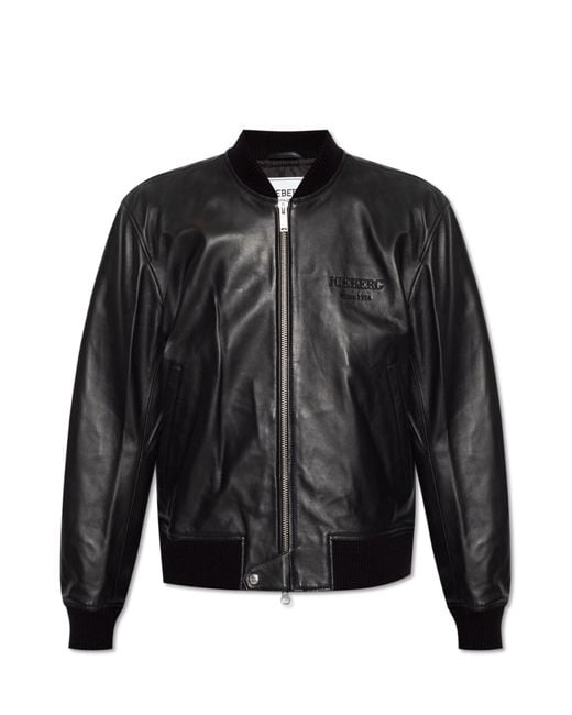 Iceberg Leather Jacket in Black for Men Lyst