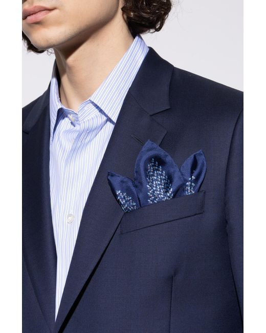 Ferragamo Blue Silk Pocket Square for men