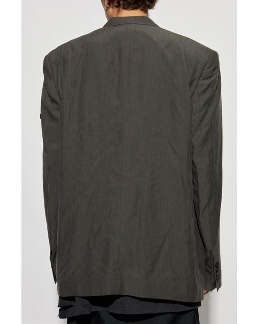 Balenciaga Gray Blazer With Pinstripe Pattern for men