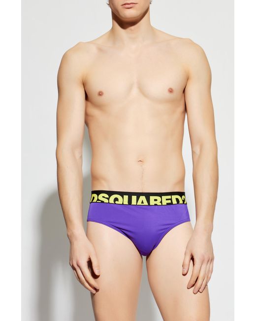 DSquared² Purple Swim Briefs for men