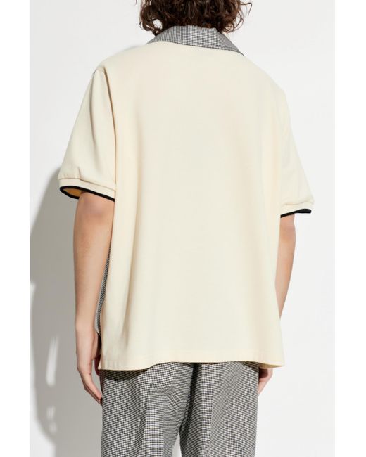 DSquared² Gray Wool Polo Shirt With Check Pattern for men