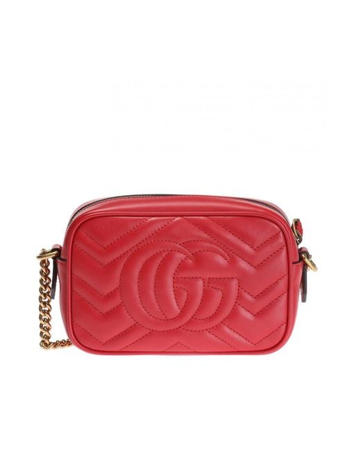 Gucci Mini Bag Marmont Matelassé in Red - Save 11% - Lyst