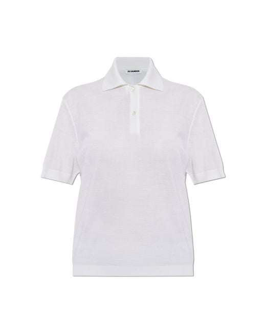 Jil Sander White Wool Polo