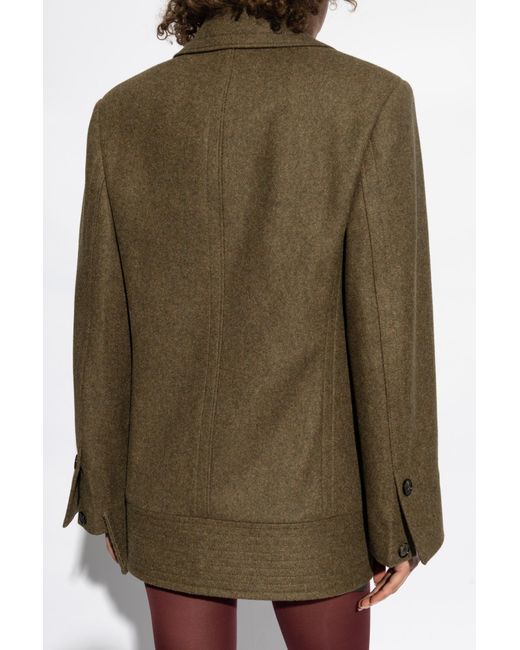 Ferragamo Green Wool Coat