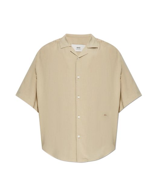 AMI Natural Shirt With Logo for men