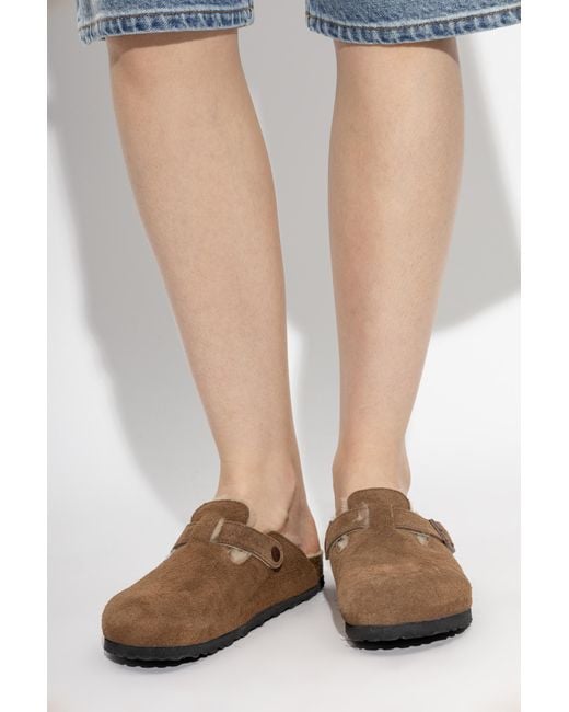 Birkenstock Brown Boston Vl/Shearling Mules