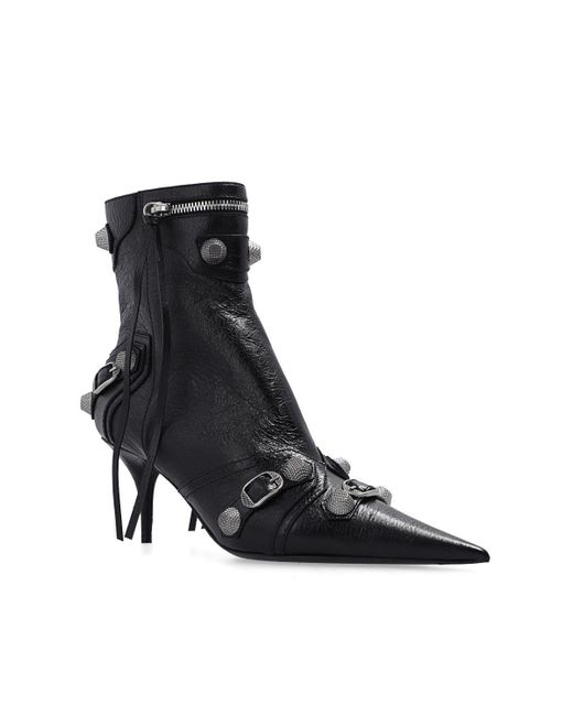 Balenciaga 'cagole' Heeled Ankle Boots in Black | Lyst