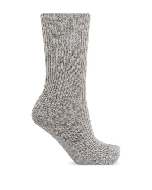 Lisa Yang Gray Cashmere Socks
