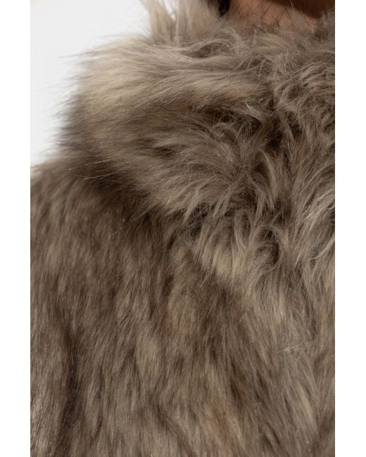 M I S B H V Natural Short Faux Fur Coat