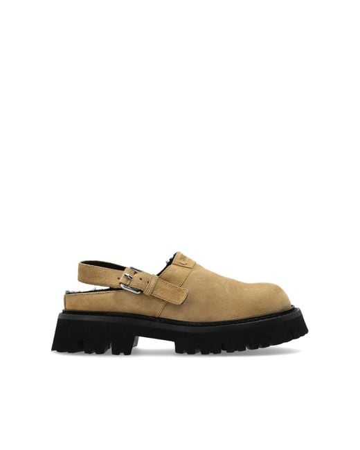 Moschino Brown Suede Platform Shoes