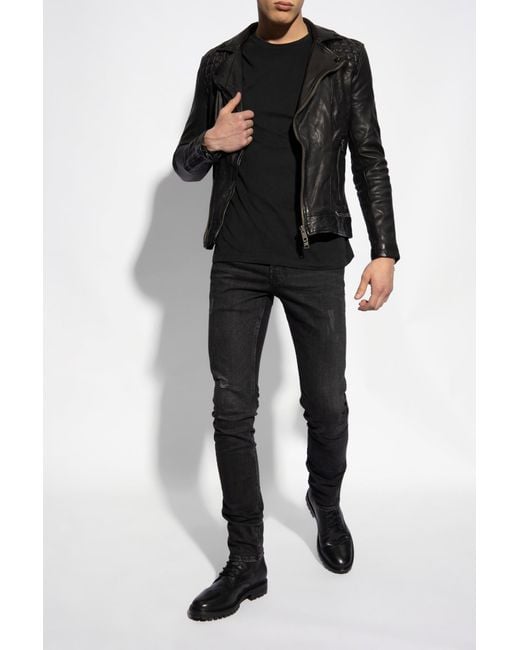 AllSaints Black 'Conroy' Leather Jacket for men