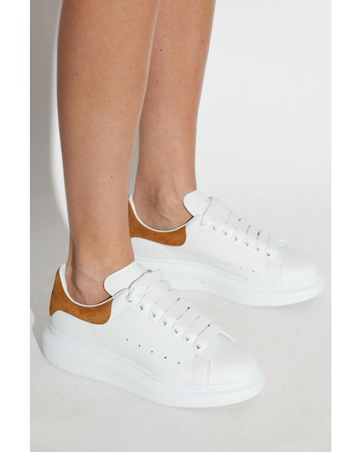 McQueen White Leather Sports Shoes