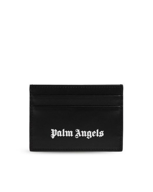 Palm Angels Black Leather Case With Logo for men