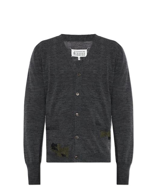 Maison Margiela Black Wool Cardigan With Pockets for men