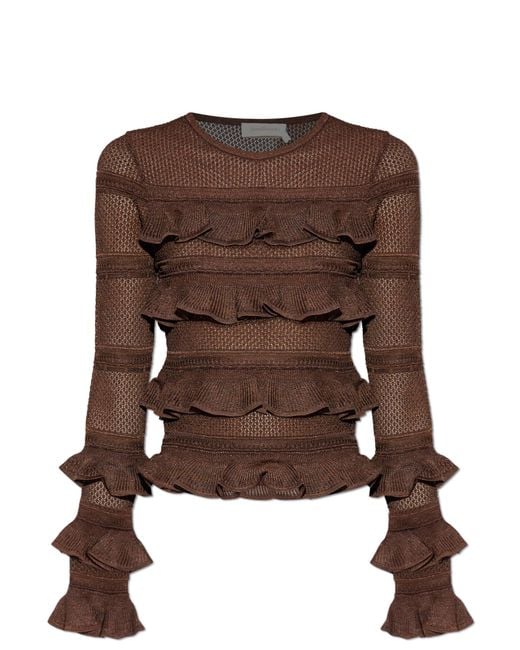 Zimmermann Blue Top With Ruffles
