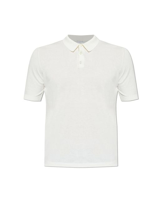 Eleventy White Cotton Polo for men
