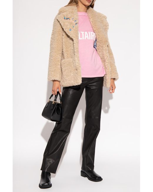 Zadig & Voltaire 'laure' Faux-fur Jacket in Natural | Lyst