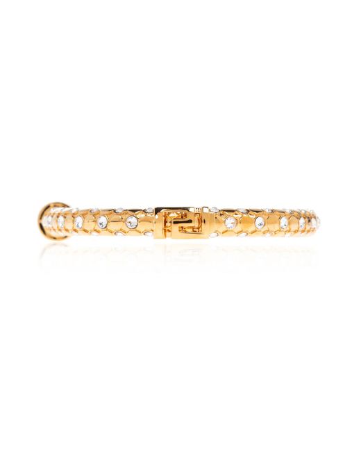 Versace Metallic Bracelet With Shimmering Crystals