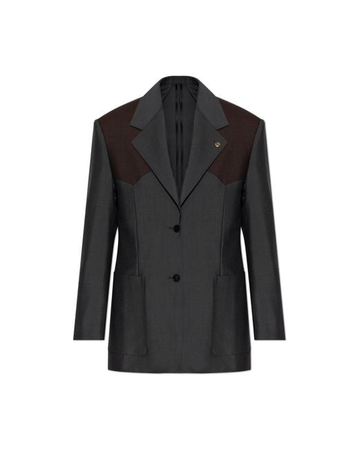 Versace Black Wool Blazer With Single Vent