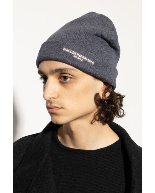 Emporio Armani Blue Woolen Hat for men