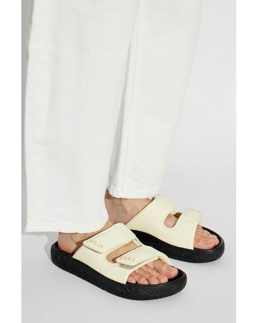 Veja White Etna Bold Leather Slides