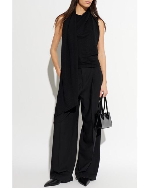 AMI Black Top With Decorative Tab