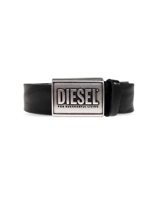 DIESEL Black 'Logo' Belt for men