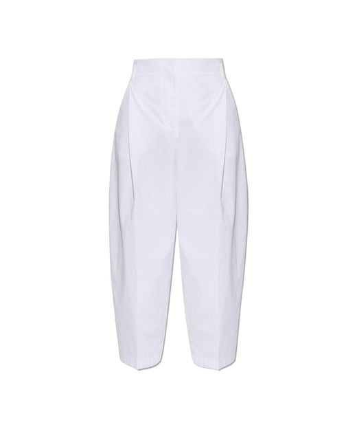 Jacquemus White Cotton 'Miami' Straight-Leg Trousers