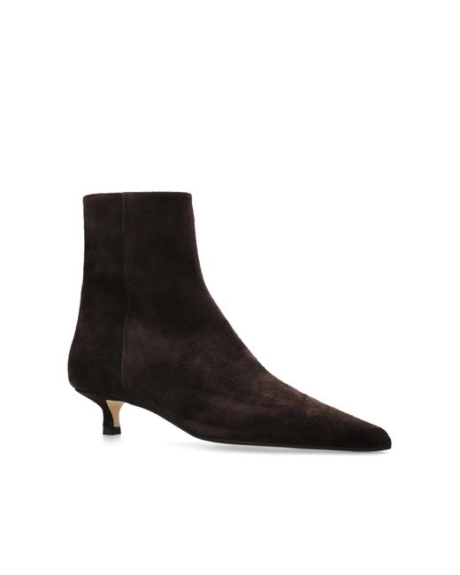 Aeyde Natural Suede Heeled Ankle Boots 'Sofie'