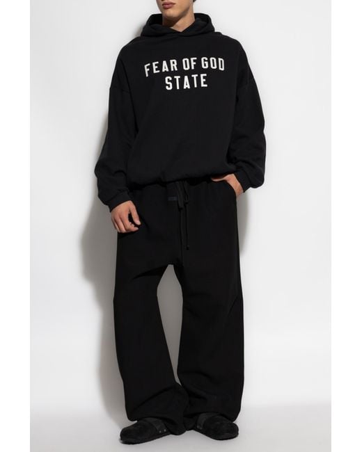 Fear Of God Black Sweatshirt With Embroidered Logo for men