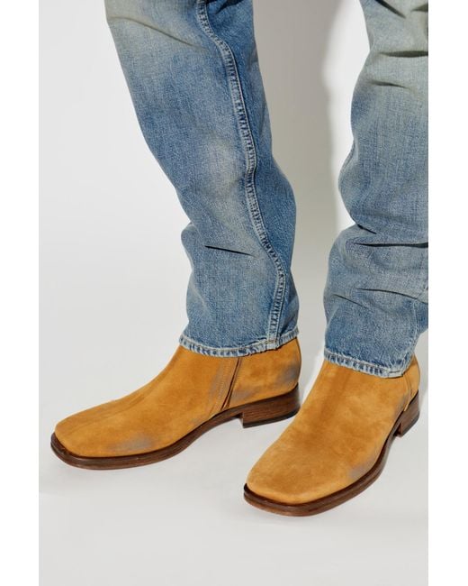 Acne Brown Suede Ankle Boots for men