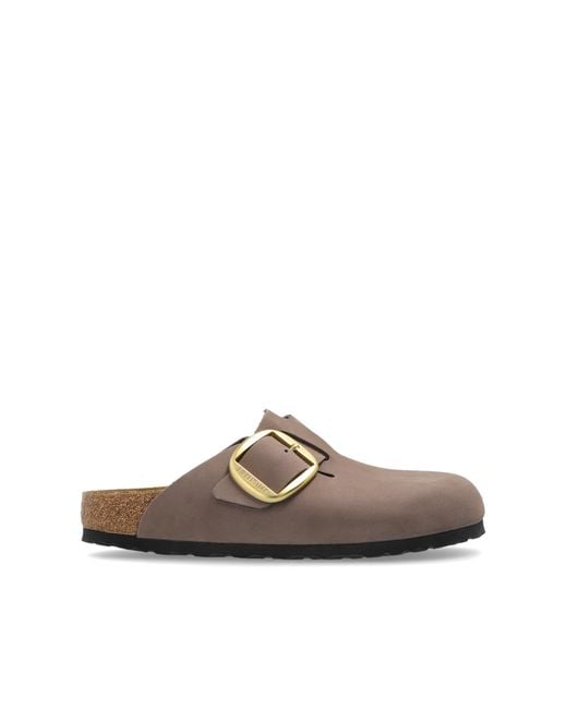 Birkenstock Brown 'Boston Big Buckle' Clogs