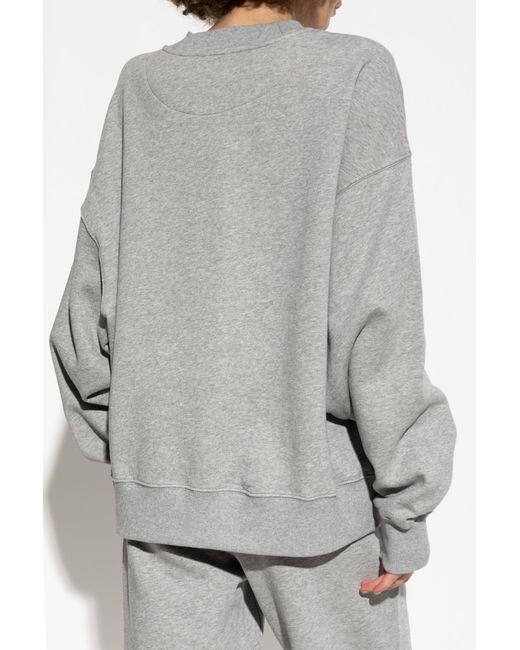 The Attico Gray Sweatshirt With Logo