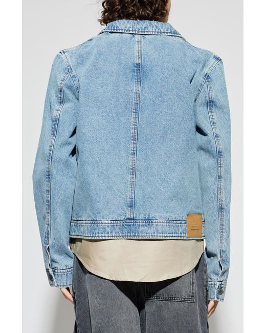 AMI Blue Denim Jacket With Patch for men