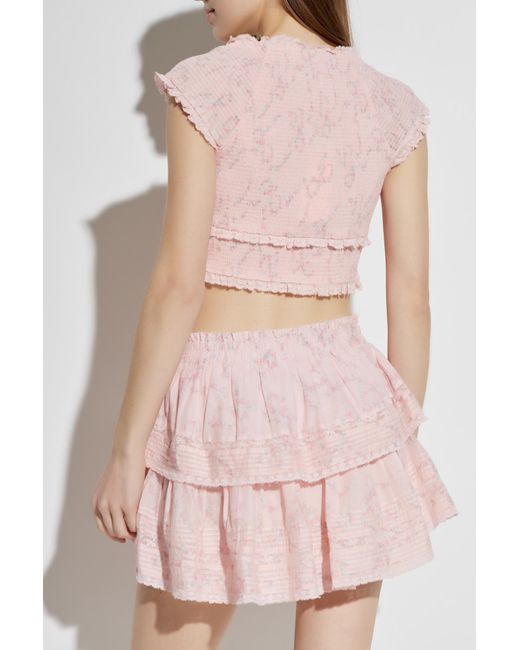 LoveShackFancy Pink Top "Cambron"