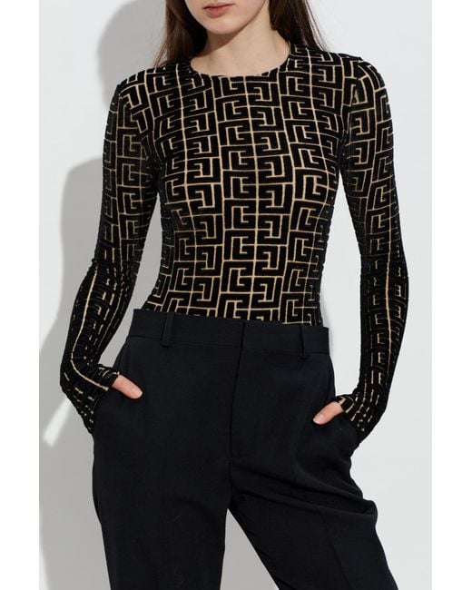 Balmain Black Top With A Z Monogram