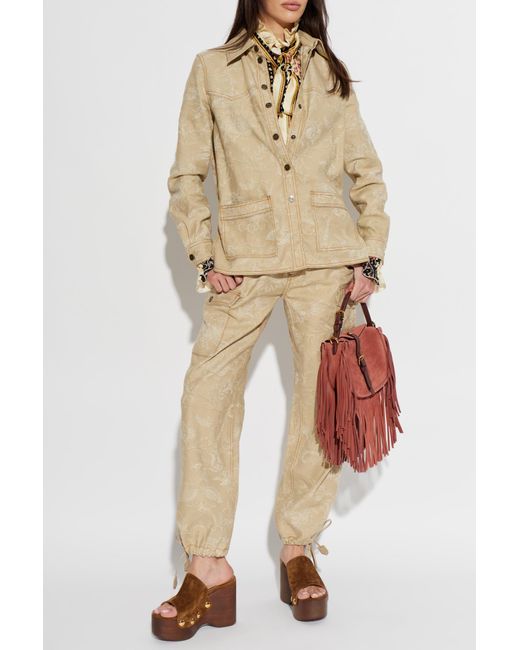 Etro Natural Denim Shirt With Pockets