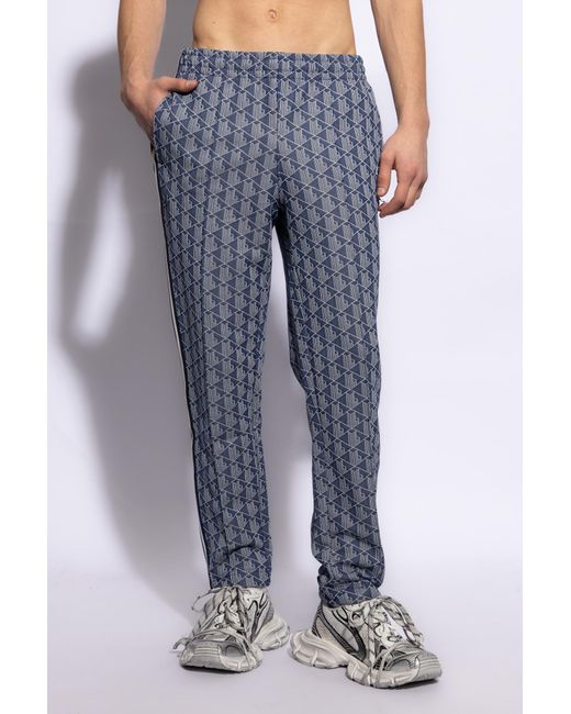 Lacoste Blue Sweatpants With Monogram, for men