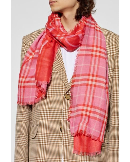 Burberry Scarf With A Checkered Pattern