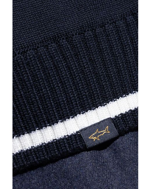 Paul & Shark Blue Wool Turtleneck for men