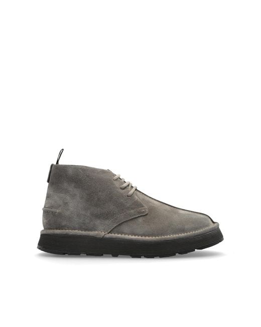 Giorgio Armani Gray Suede Ankle Boots for men