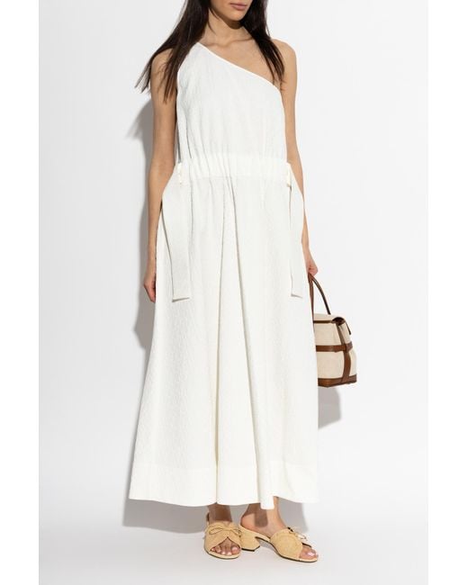 Tory Burch White One-Shoulder Dress