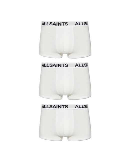 AllSaints White 3-Pack Of Boxers for men