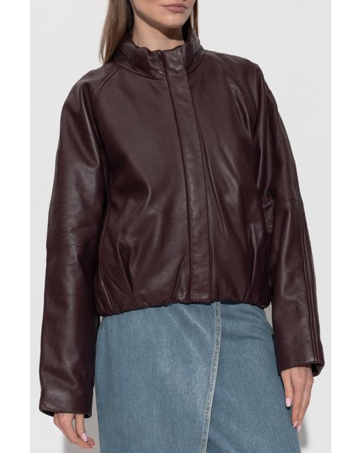 IRO Blue Leather Jacket "Delta"