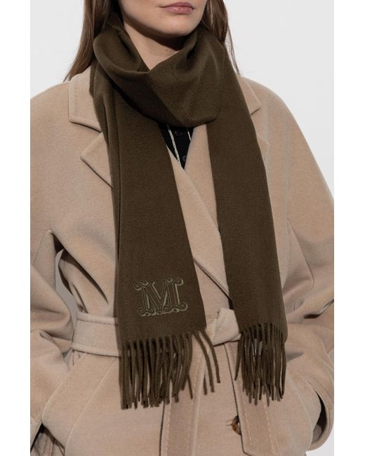 Max Mara Green Cashmere Scarf "Wsdalia"