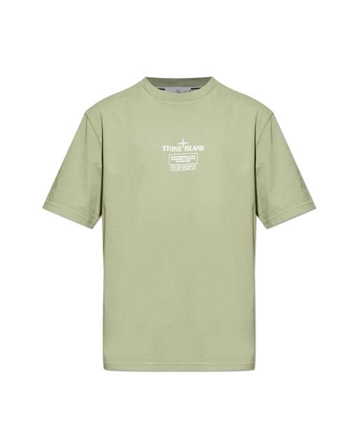 Stone Island Blue T-Shirt With Logo for men