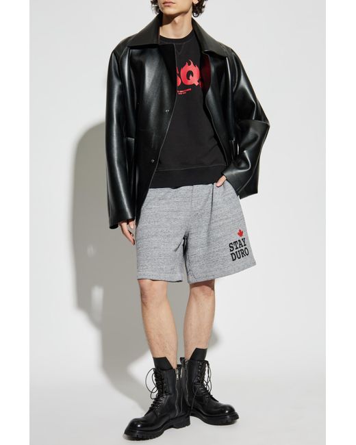 DSquared² Gray Cotton Shorts for men